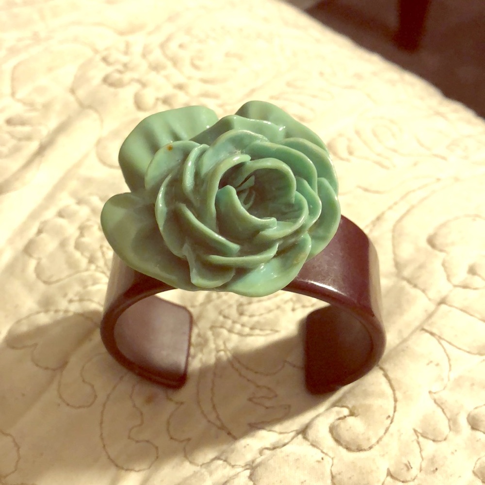 Cuff bracelet turquoise/burgundy costume jewelry